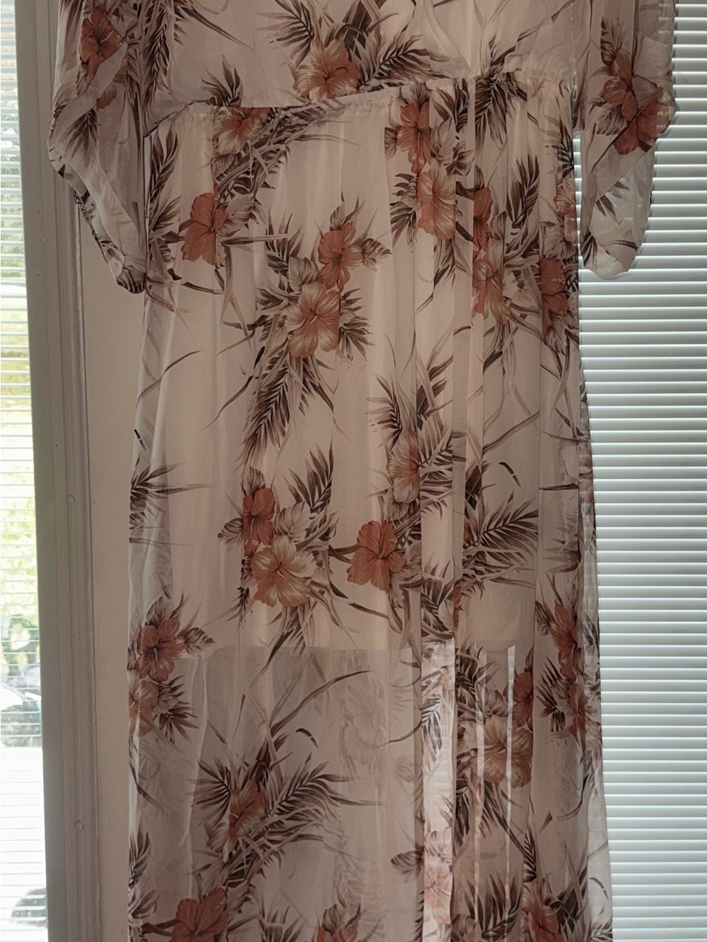 Baltic Born Floral Maxi Dress in Peach and Cream